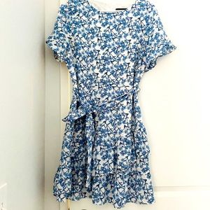 Blue white floral dress